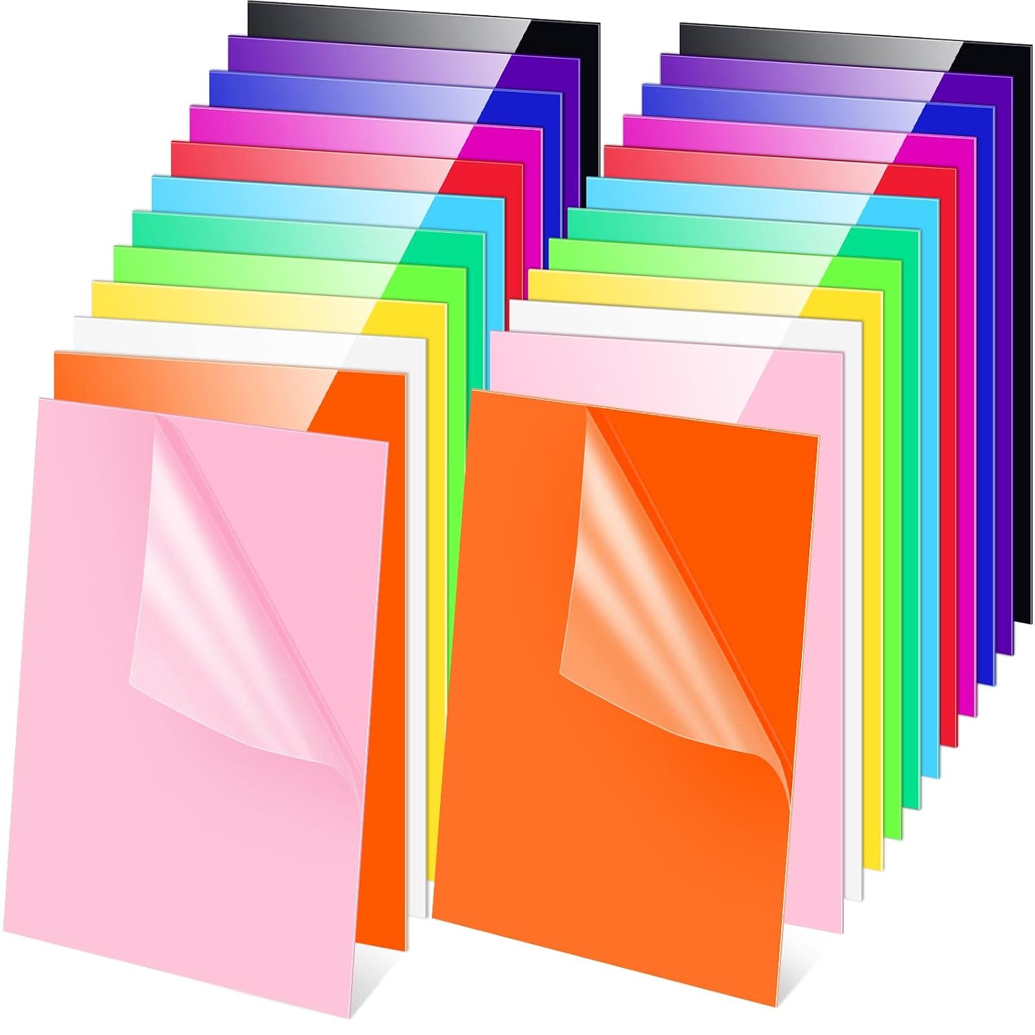 Remerry 24 Colored Acrylic Sheets, 12 Colors, 12x12"