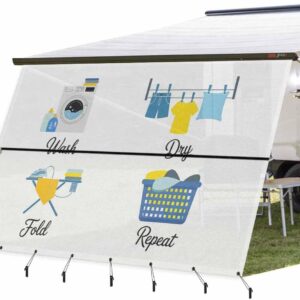 RV Awning Sun Shade Screen 9' x 15'3" - UV Blocking Mesh Shade