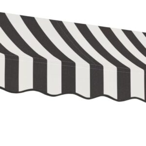 Awntech 5' New Orleans Fixed Awning, Black/White Stripe