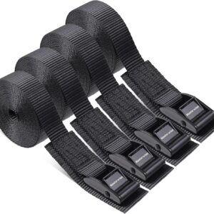 Masterwise 1" x 12' Cam Buckle Tie Down Straps (4-Pack)