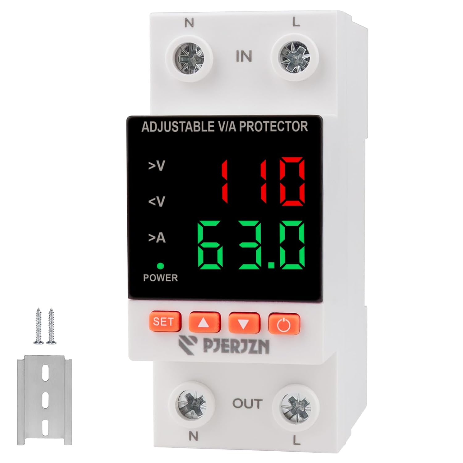 Pjerjzn Adjustable Smart Circuit Breaker 63A 2P