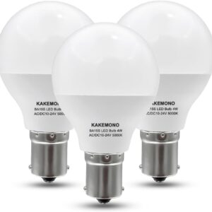 KAKEMONO BA15s LED Bulbs 4W 12V for RV & Marine Lights (3-Pack)