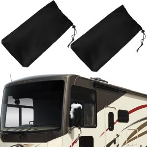 Winter-Proof RV Mirror Covers for Class A Motorhomes - Black