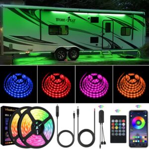 RV Underglow LED Lights Kit - 50ft 12V Neon Strip