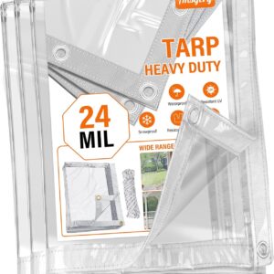 Ansgery Clear Tarp 24 Mil 8x10 Heavy Duty