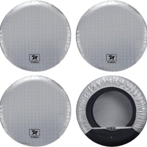 SYERAL RV Tire Covers Set of 4, 25-27" Silver