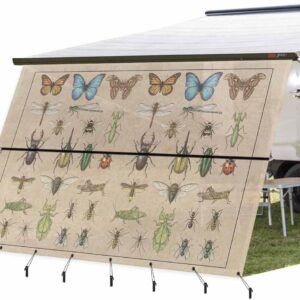 RV Awning Sun Shade Screen 9' x 13'3" - Butterfly Design