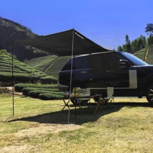 WORKKOOL 10x6.5ft Camping Awning Tarp, Black