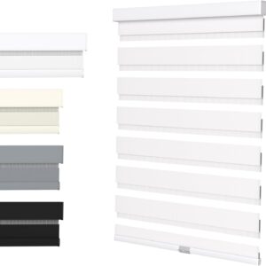 MYshade Cordless Zebra Blinds 24"x72", White