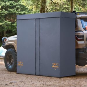 SanHima Dual-Room Shower Tent w/ LED Light, Gray