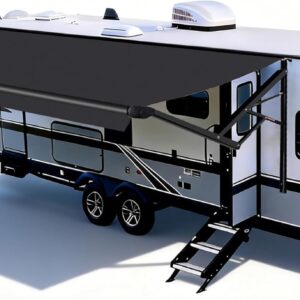 RV Electric Awning 10Ft – Black Frame & Waterproof Fabric