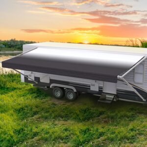 ShadePro RV Awning Fabric Replacement - Charcoal Fade - 15'