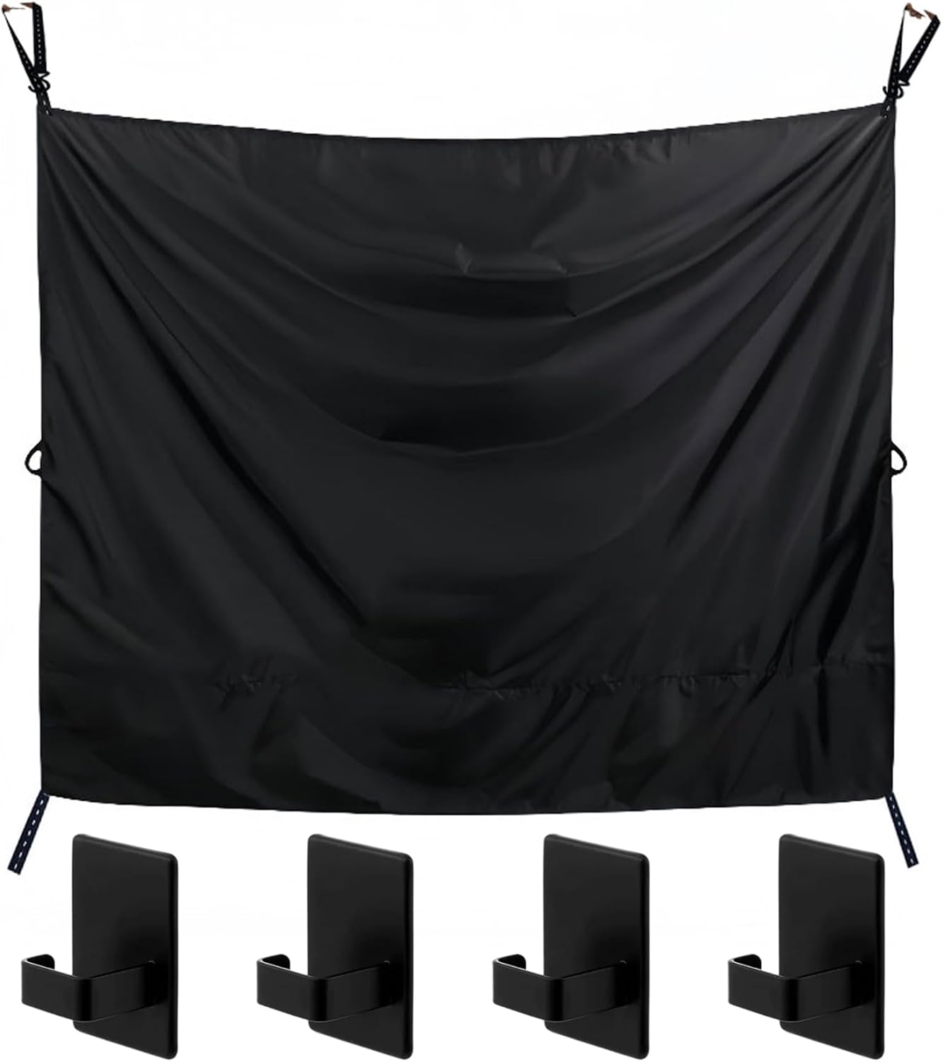 Black RV Privacy Shower Curtain 70.87x90.55"