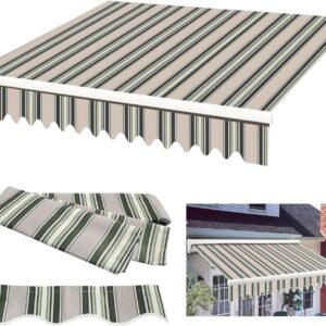 12x10ft Patio Awning Replacement Cover, UV-Proof Sun Shade