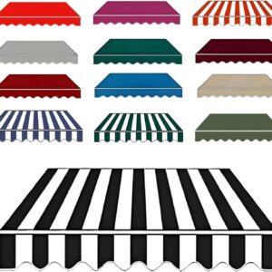 Replacement Awning Fabric 6.5x5ft Black White Stripes