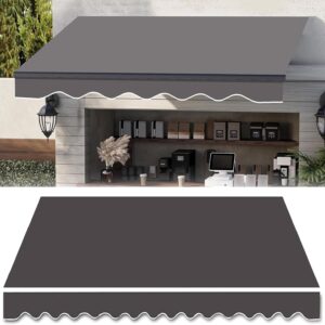 Replacement Awning Canvas 11x5ft Dark Gray Waterproof