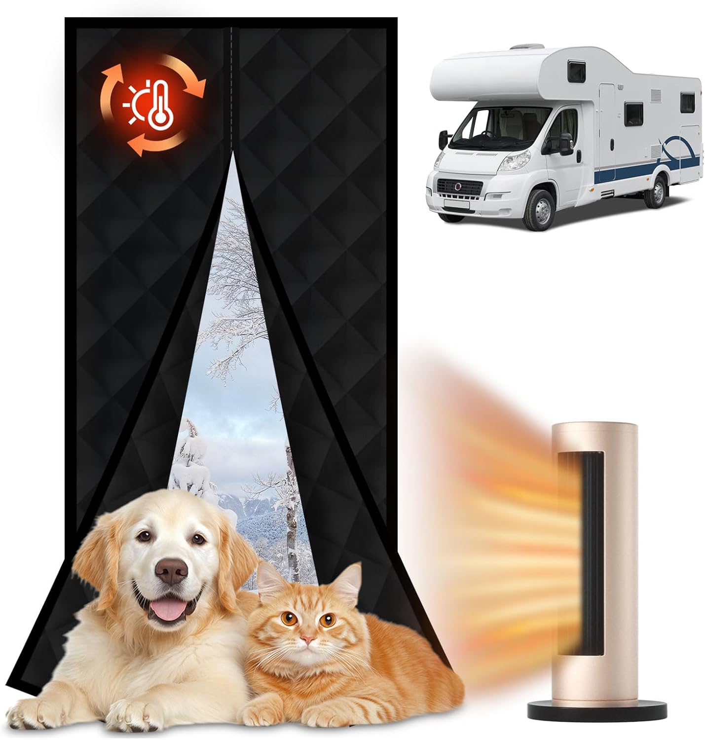 RV Magnetic Insulated Door Cover, 33" x 80"
