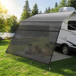 RV Awning Shade Screen, 8' x 9'3" - Zippered Sun Shade for 10' RV