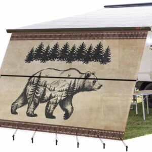 RV Awning Shade Screen 9'x15'3" Black Bear Design