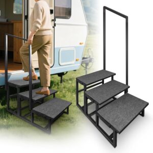 Euisiant 3-Step RV Step Stool w/ Handrail