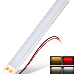 Obeaming 12V LED Light Bar, 12in RV Interior Light – 3CCT & Nightlight