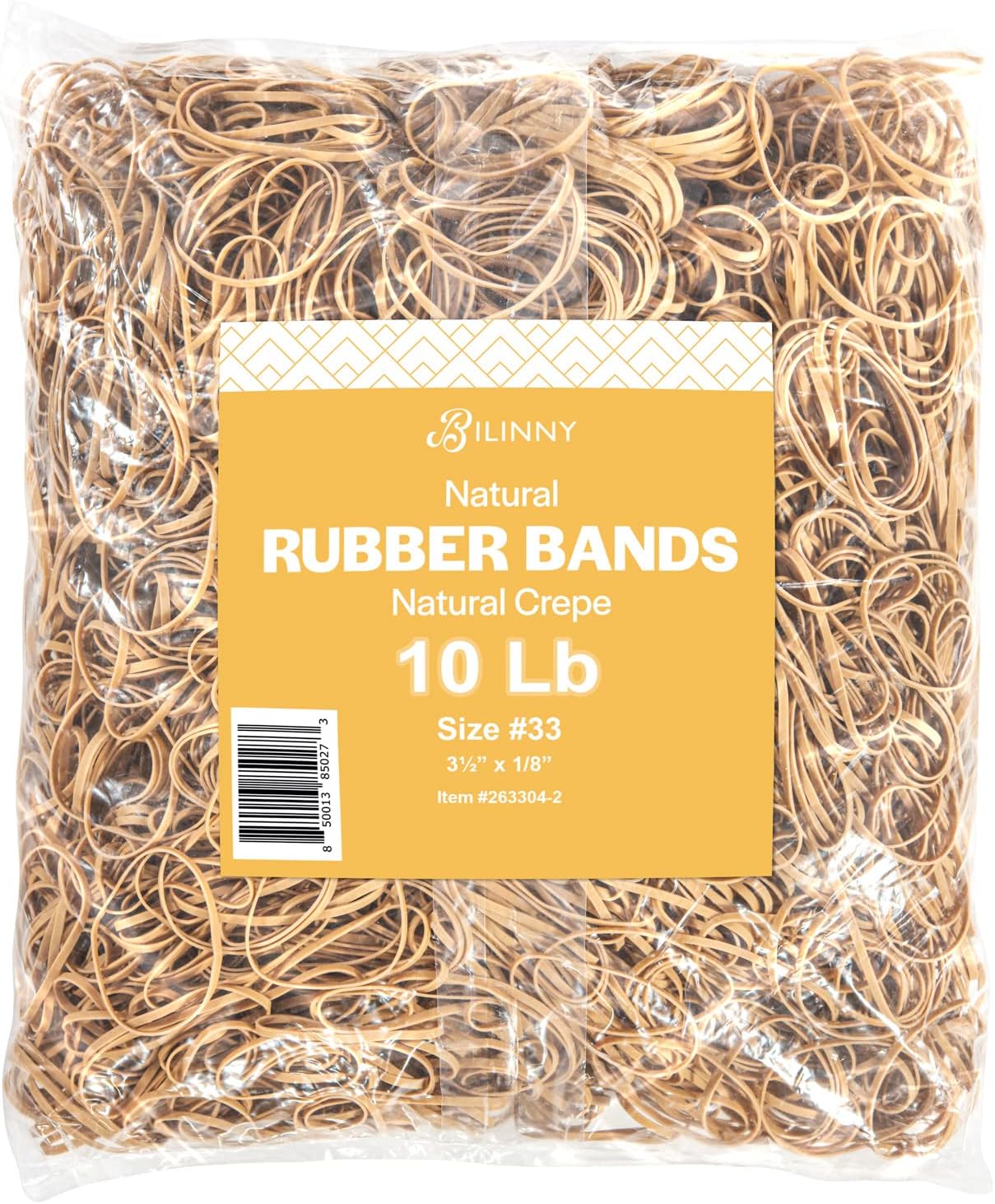 BILINNY Size 33 Rubber Bands, 6,000-Pack Tan Bands