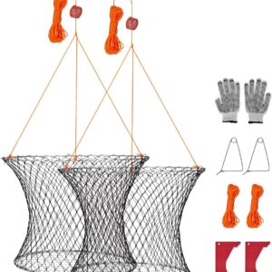 VEVOR 24in Crab Trap Kit – 2-Pack, Complete with Gauge & Rope
