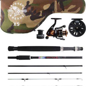 Rigged & Ready X5 Travel Fishing Rod Combo Set