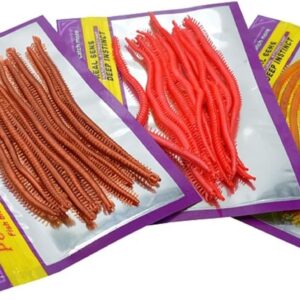 Fishing Worms Soft Bait Set, 3 Colors, 30pcs Total