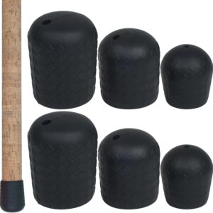 Fishing Rod Butt Cushions – 6pcs Silicone Seat Protectors, Black