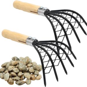 2-Piece Clam Rake Set with Mesh Basket