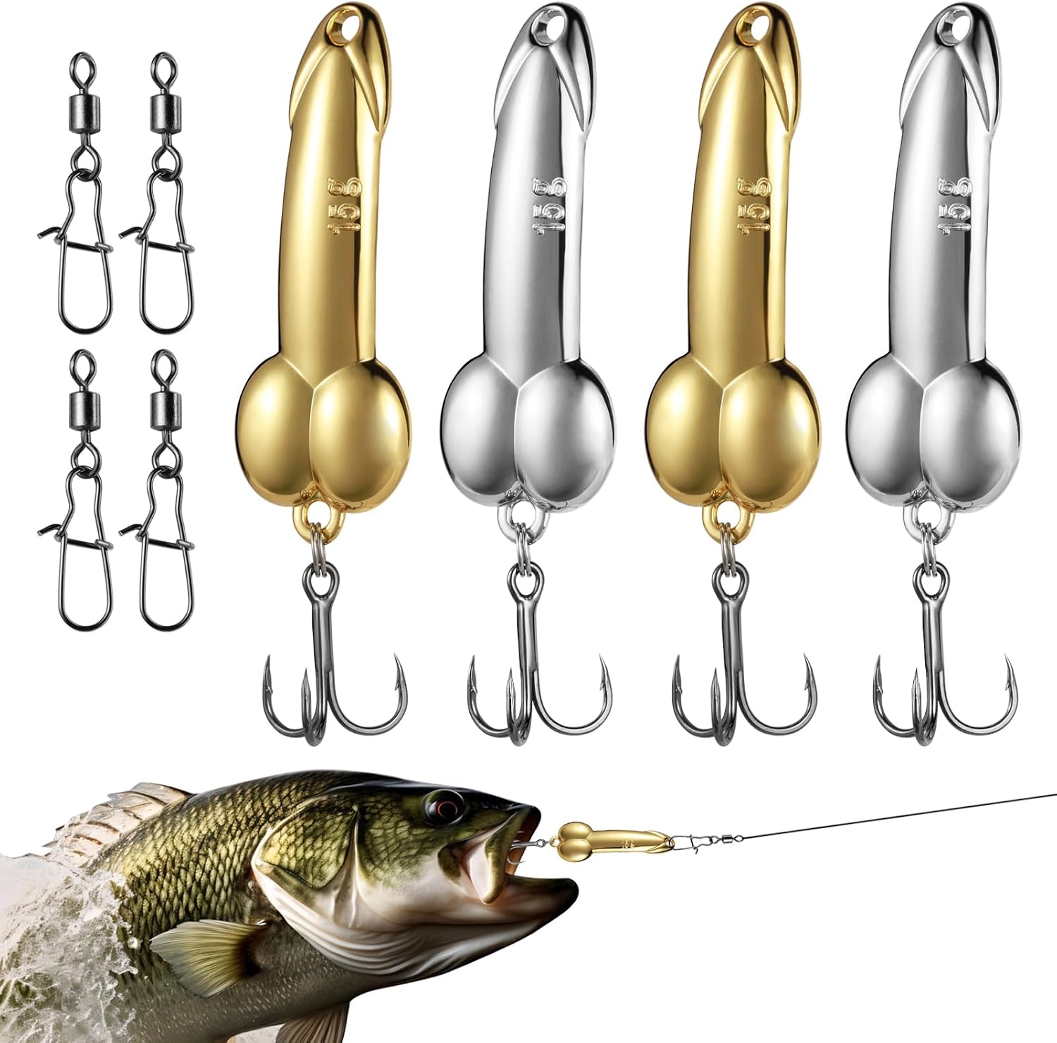 Realure 4pc Zinc Spoon Lures - Gold/Silver, 5-20g
