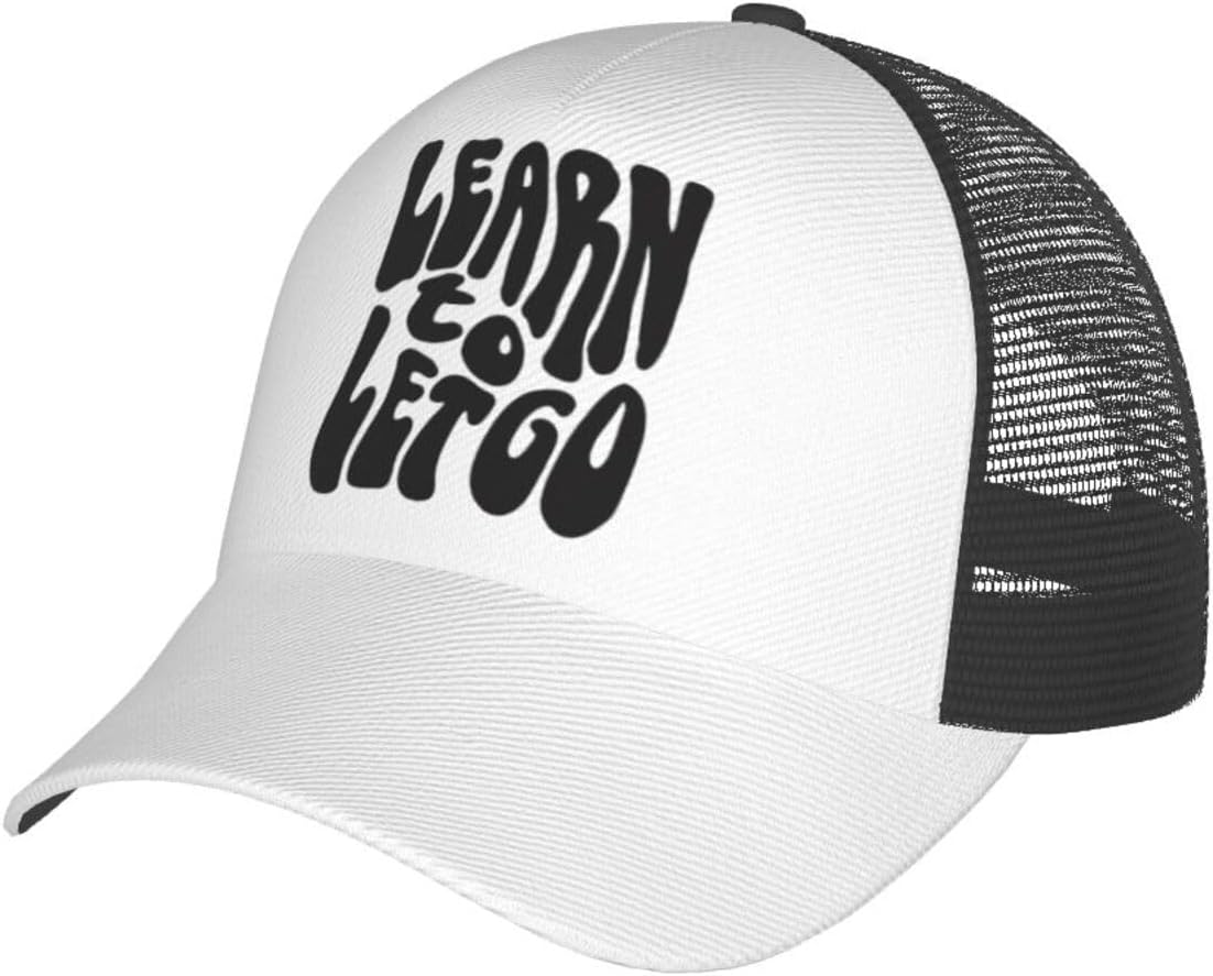 Black Learn to Let Go Quote Snapback Hat - Summer Outdoor Cap