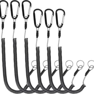 6-Pack Coiled Fishing Lanyards with Carabiners
