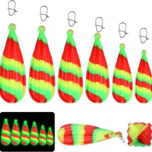 6 Luminous Fishing Practice Plugs Set, PVC Casting Training Bait