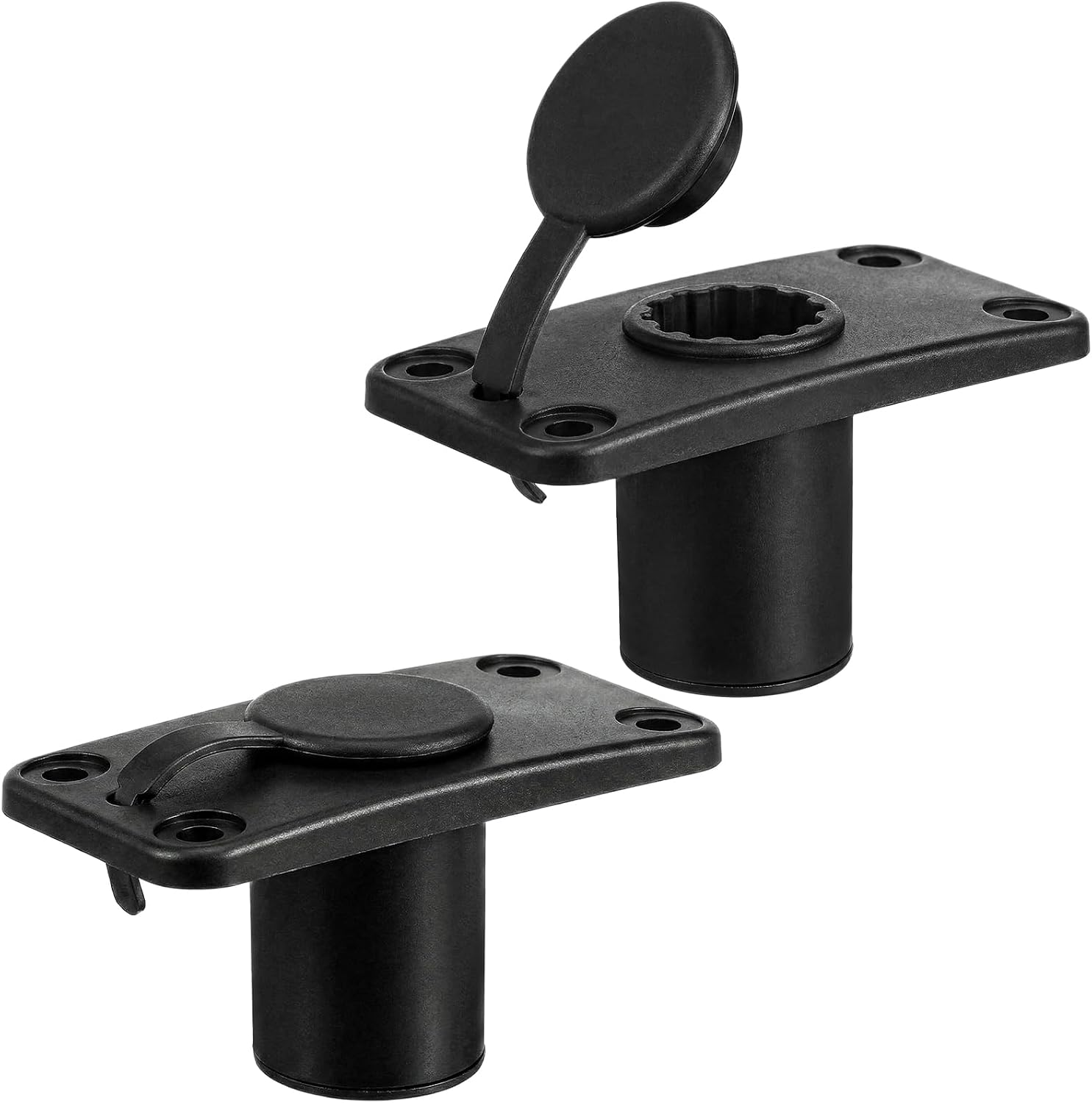 Novabright 2-Pack Deck Rod Holders - Black Flush Mount for Boats