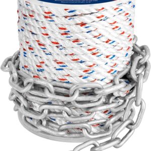 MARINE SYSTEM 3/8" Anchor Rope w/ Chain, 50-150 Ft