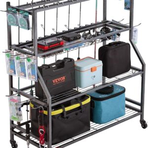 VEVOR 15-Rod Fishing Cart Organizer with Wheels