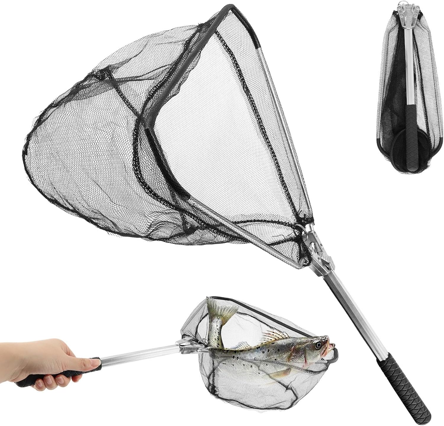 Lovarisse Foldable Minnow Net - Telescopic Pole Handle