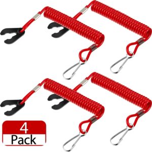 Frienda 4 Pcs Boat Kill Switch Lanyard - Universal Outboard Motor Safety Cord