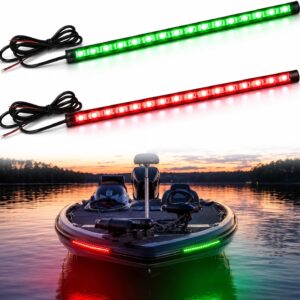 LED Bow Lights, Green & Red, IP67 Boat Navigation