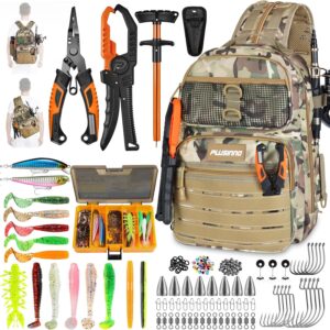PLUSINNO Fishing Backpack with Tackle Box & Rod Holders