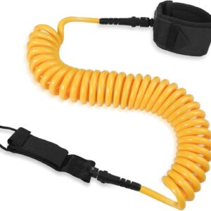 10ft Coiled SUP Leash 7mm - Stand Up Paddle Board Safety Rope