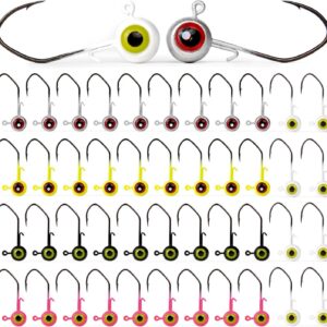 40-Pack Crappie Jig Heads – 5 Vibrant Colors for Panfish & Bass