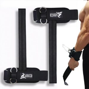 Non-Slip Weightlifting Wrist Straps with D-Rings
