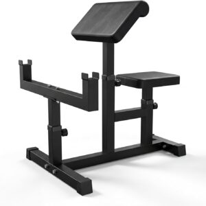 Black Adjustable Preacher Curl Bench – 2-in-1 Arm Builder | LING-O FITNESS