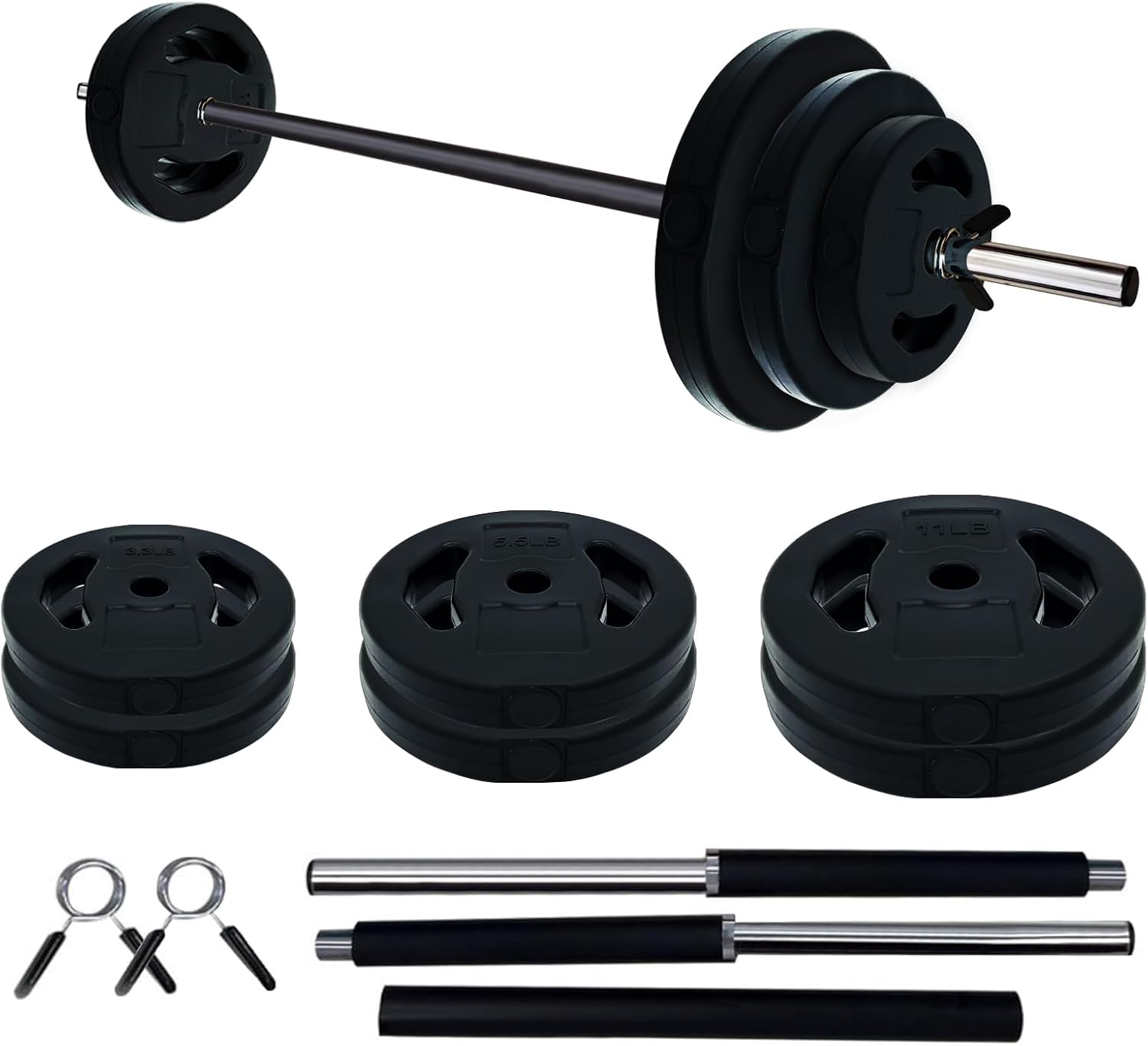 Garvee Adjustable 20kg Barbell Weight Set - Home Gym Kit