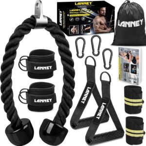 LANNEY Cable Machine Attachment Set for Home Gym