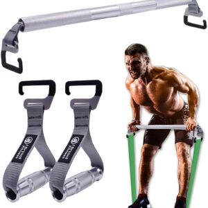 J Bryant Heavy-Duty Resistance Band Bar w/ Handles
