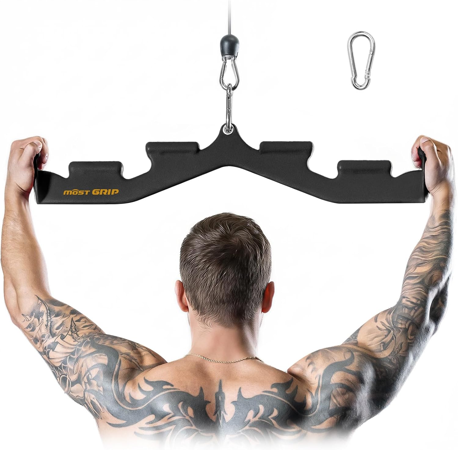 MOST GRIP Lat Pull Down Bar - 3-Grip Back Trainer